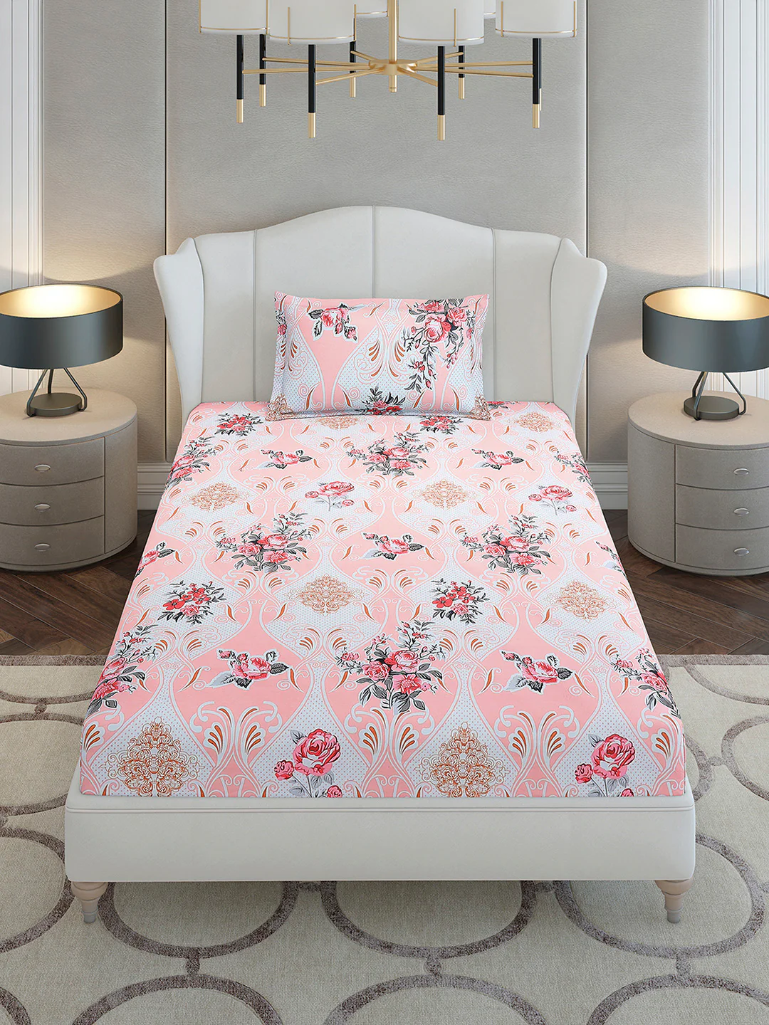 130 GSM Polyester Single Bedsheet with 1 Pillow Cover (Decoy) - Image 2