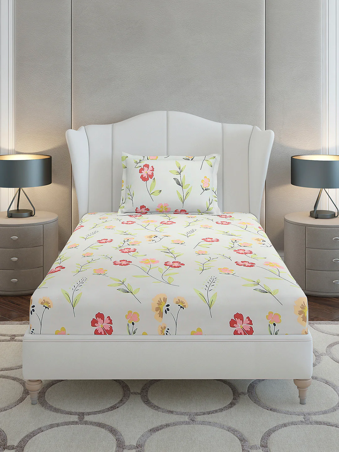 130 GSM Polyester Single Bedsheet with 1 Pillow Cover (Decoy) - Image 3