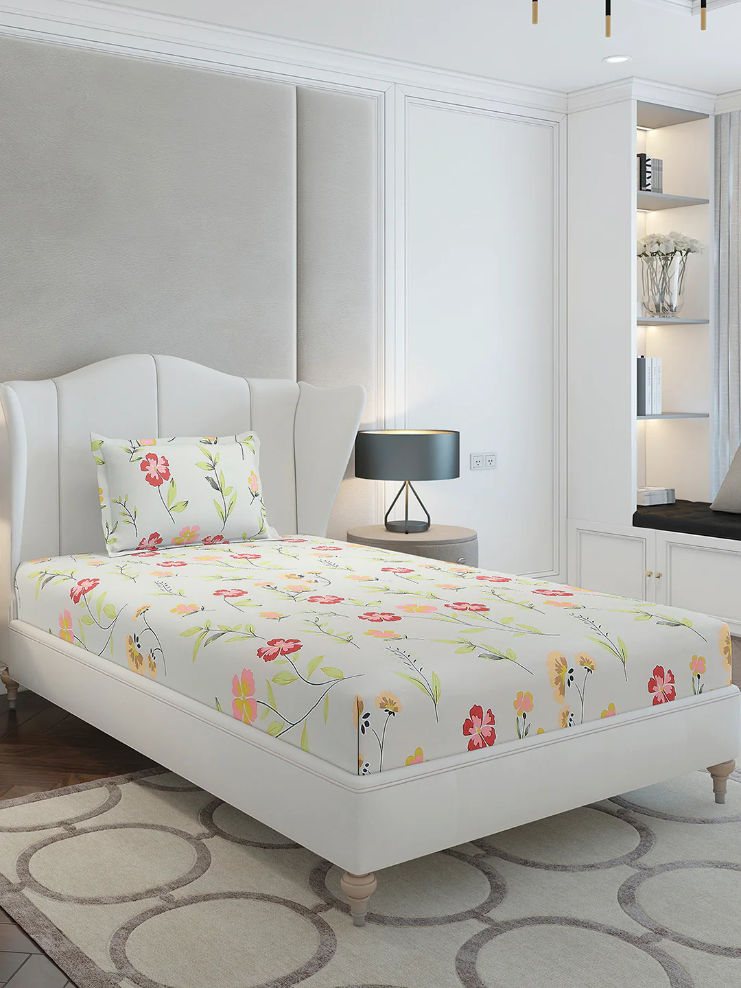 130 GSM Polyester Single Bedsheet with 1 Pillow Cover (Decoy) - Image 4