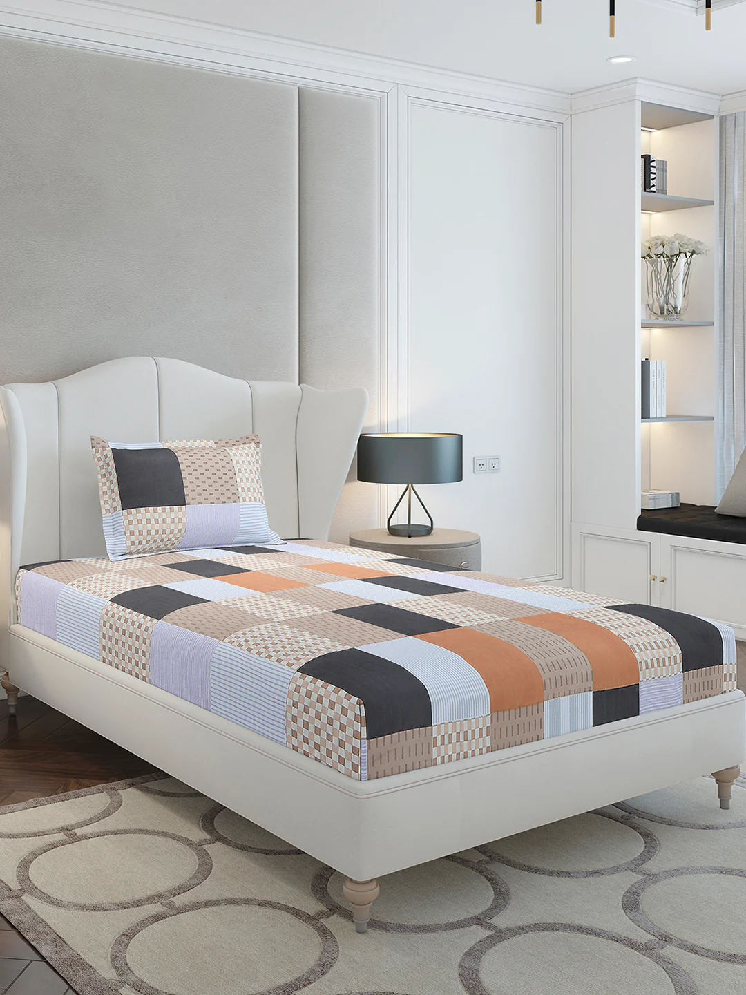 130 GSM Polyester Single Bedsheet with 1 Pillow Cover (Decoy) - Image 4