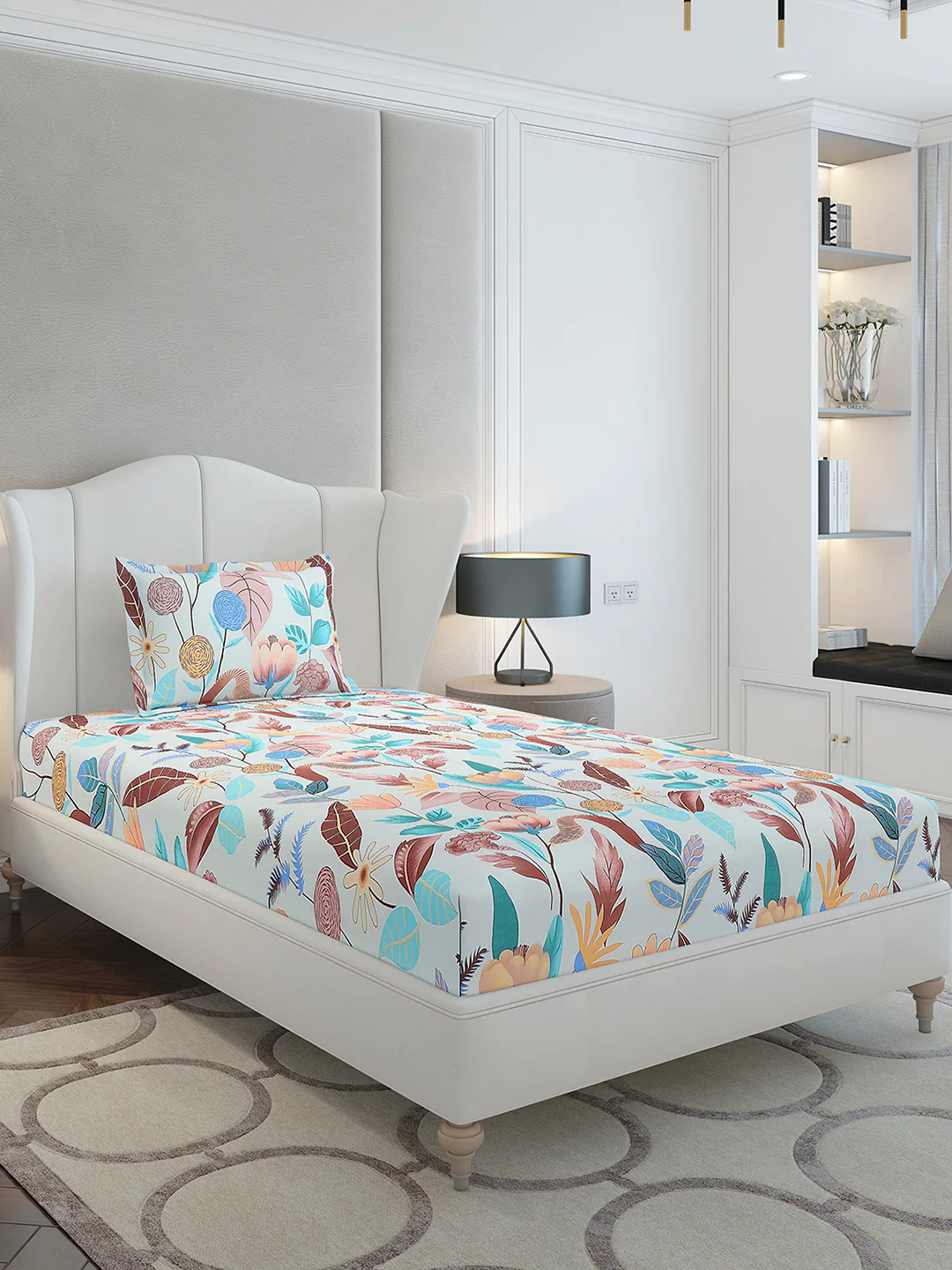 130 GSM Polyester Single Bedsheet with 1 Pillow Cover (Decoy) - Image 4