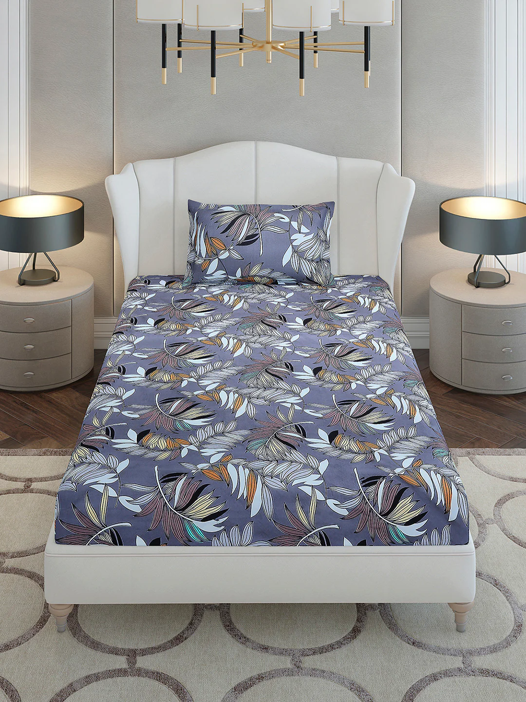 130 GSM Polyester Single Bedsheet with 1 Pillow Cover (Decoy) - Image 2