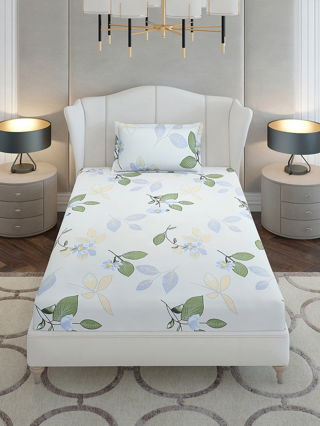 130 GSM Polyester Single Bedsheet with 1 Pillow Cover (Decoy) - Image 2