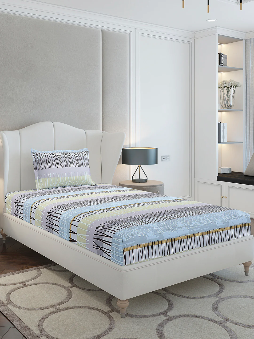 130 GSM Polyester Single Bedsheet with 1 Pillow Cover (Decoy) - Image 4