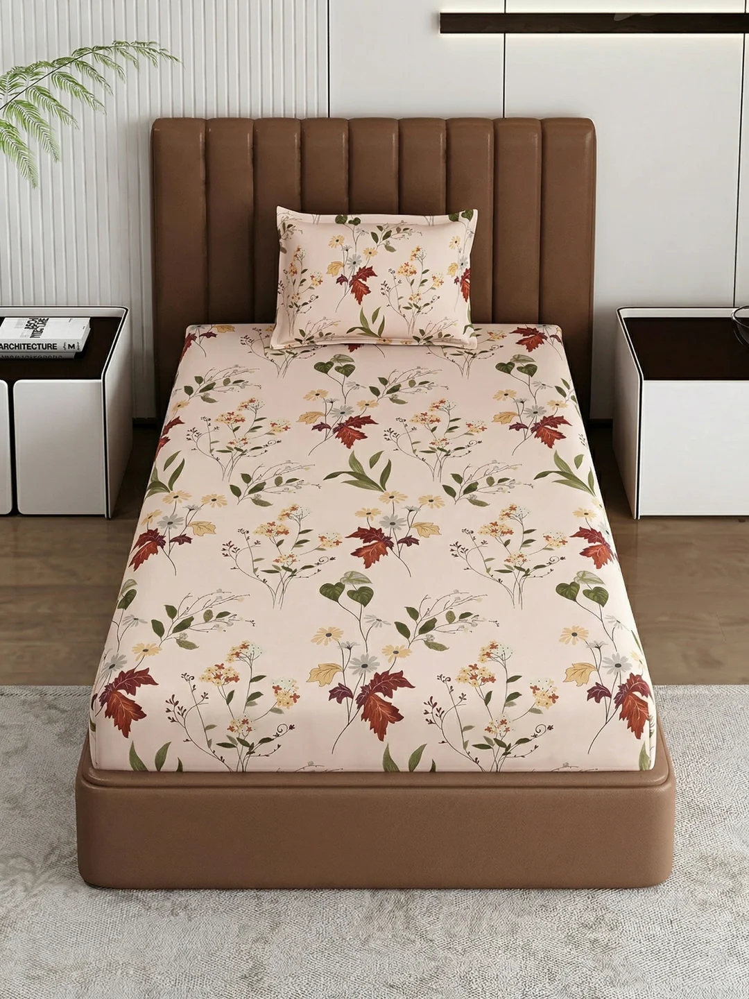 130 GSM Polyester Single Bed Bedsheet with 1 Pillow Cover Decoy Collection - Image 4