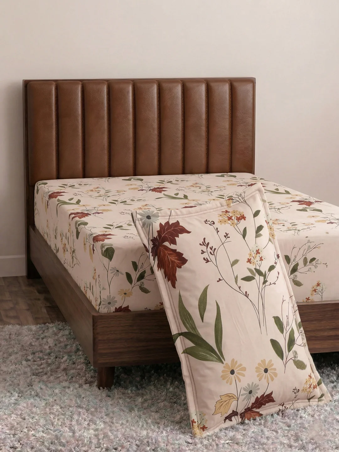 130 GSM Polyester Single Bed Bedsheet with 1 Pillow Cover Decoy Collection - Image 5
