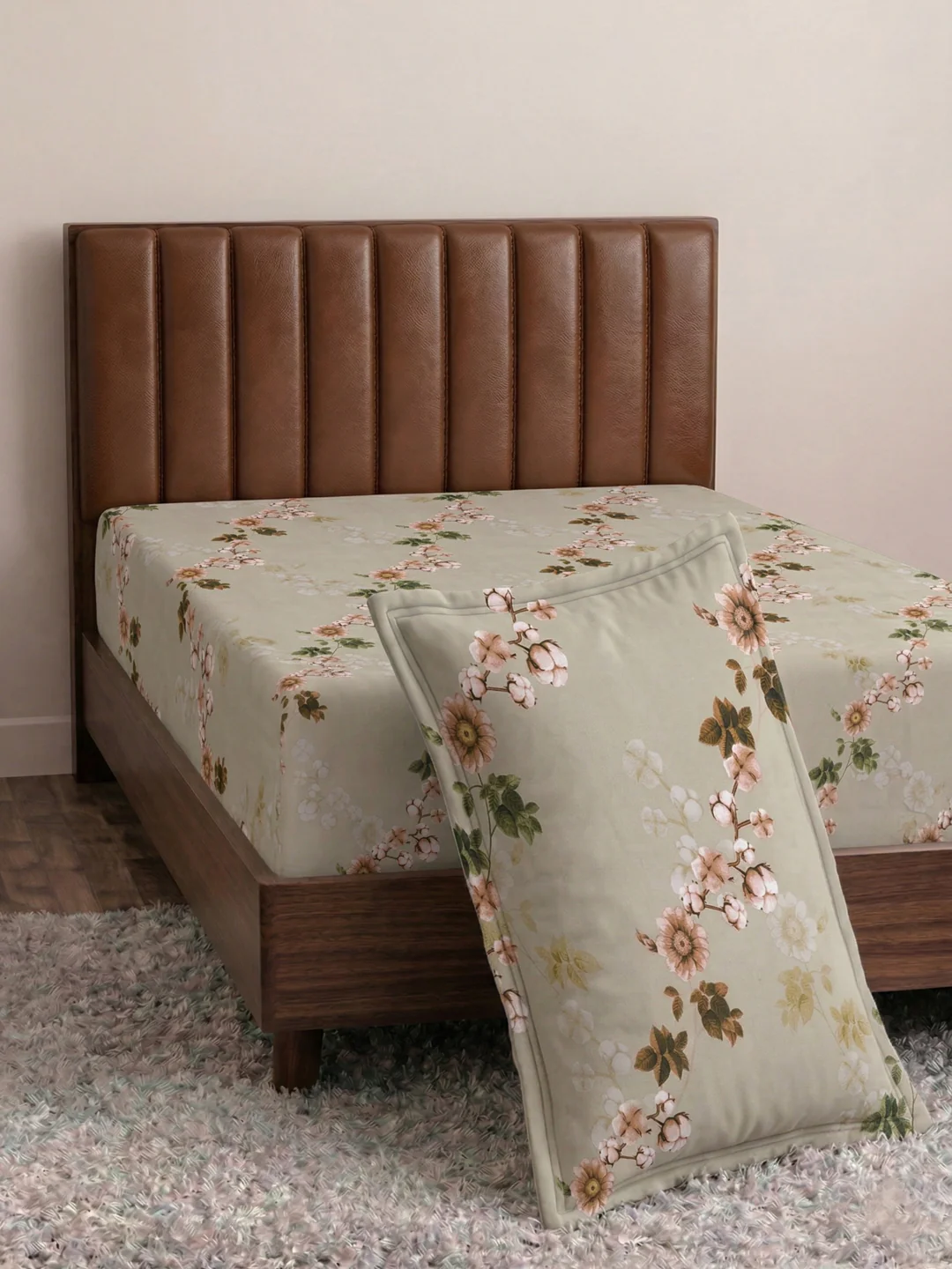 130 GSM Polyester Single Bed Bedsheet with 1 Pillow Cover Decoy Collection - Image 5