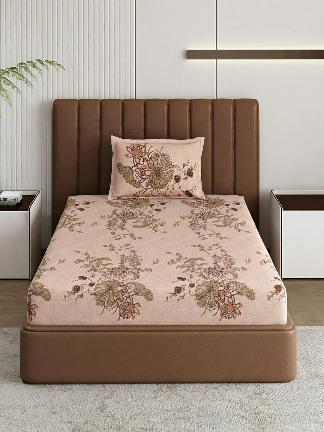 130 GSM Polyester Single Bed Bedsheet with 1 Pillow Cover Decoy Collection - Image 3