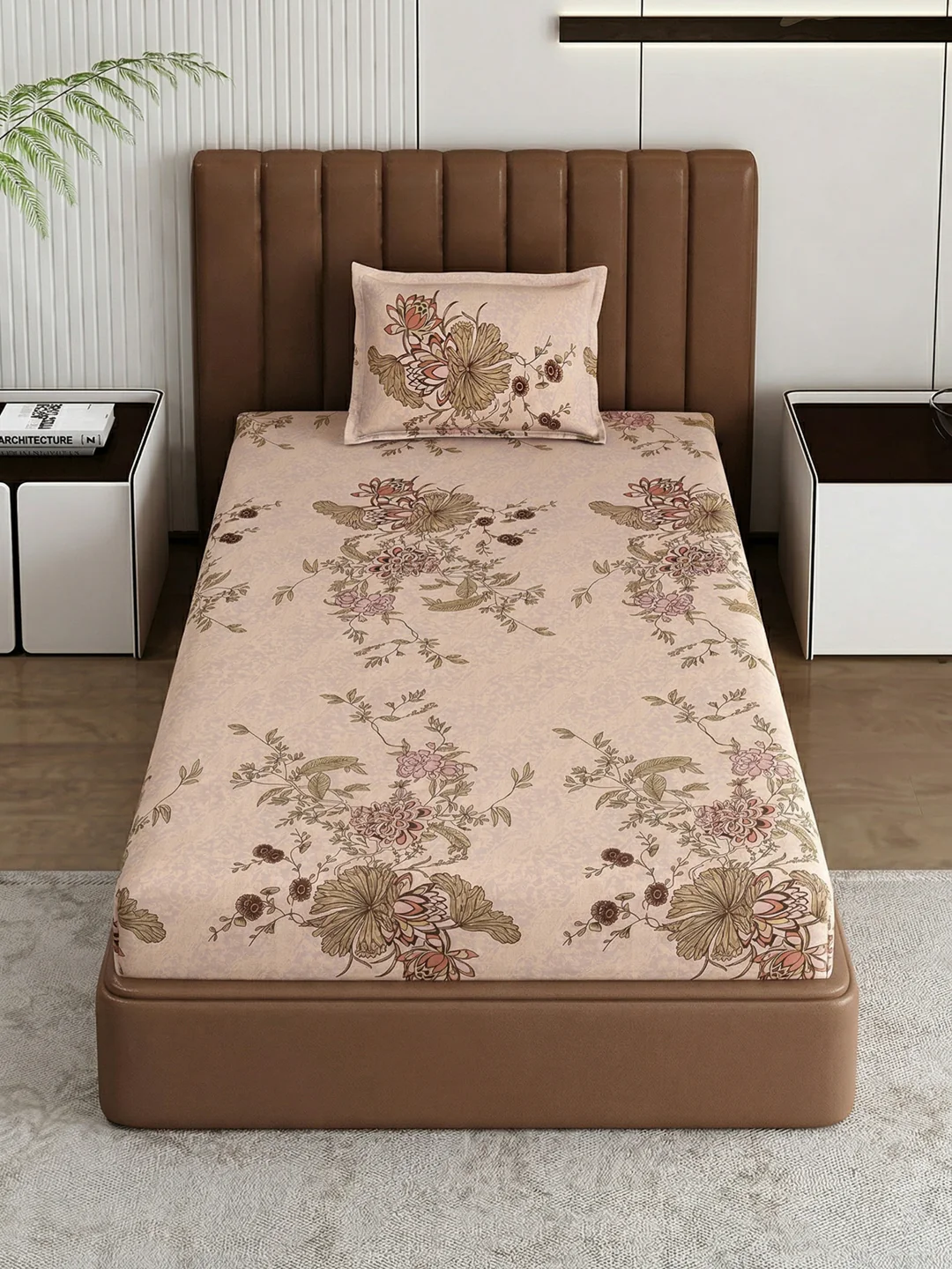 130 GSM Polyester Single Bed Bedsheet with 1 Pillow Cover Decoy Collection - Image 4