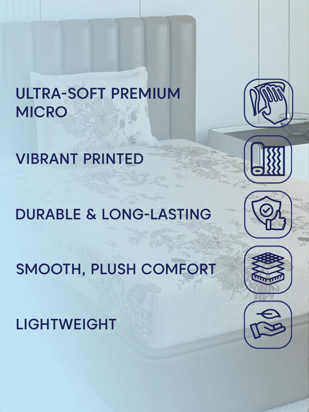 130 GSM Polyester Single Bed Bedsheet with 1 Pillow Cover Decoy Collection - Image 9