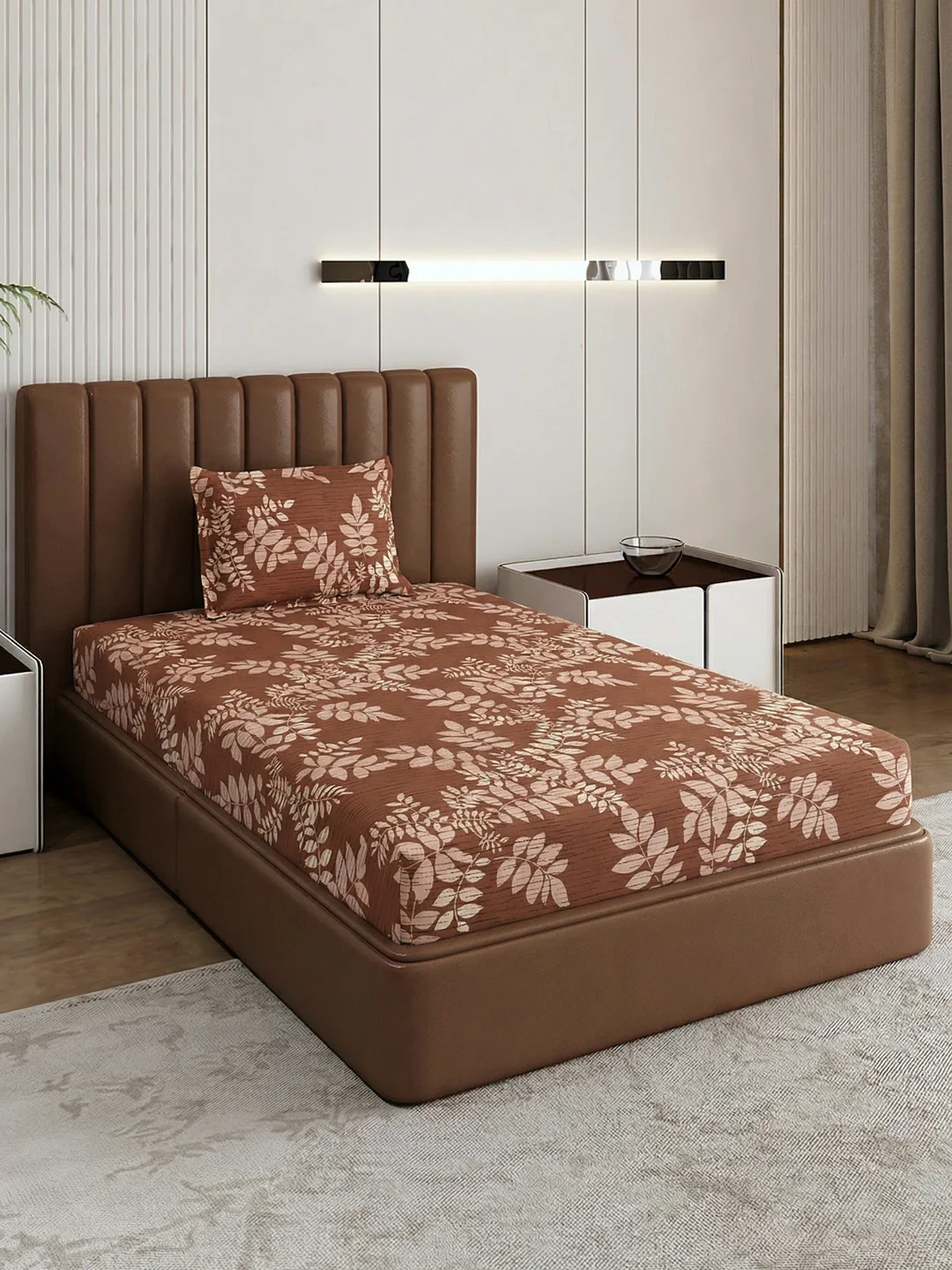 130 GSM Polyester Single Bed Bedsheet with 1 Pillow Cover Decoy Collection - Image 2