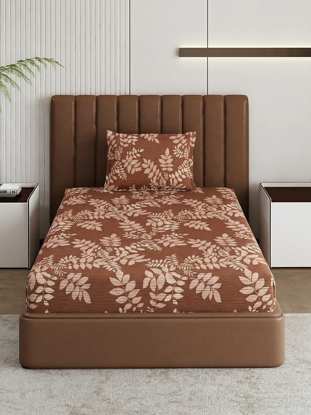 130 GSM Polyester Single Bed Bedsheet with 1 Pillow Cover Decoy Collection - Image 3