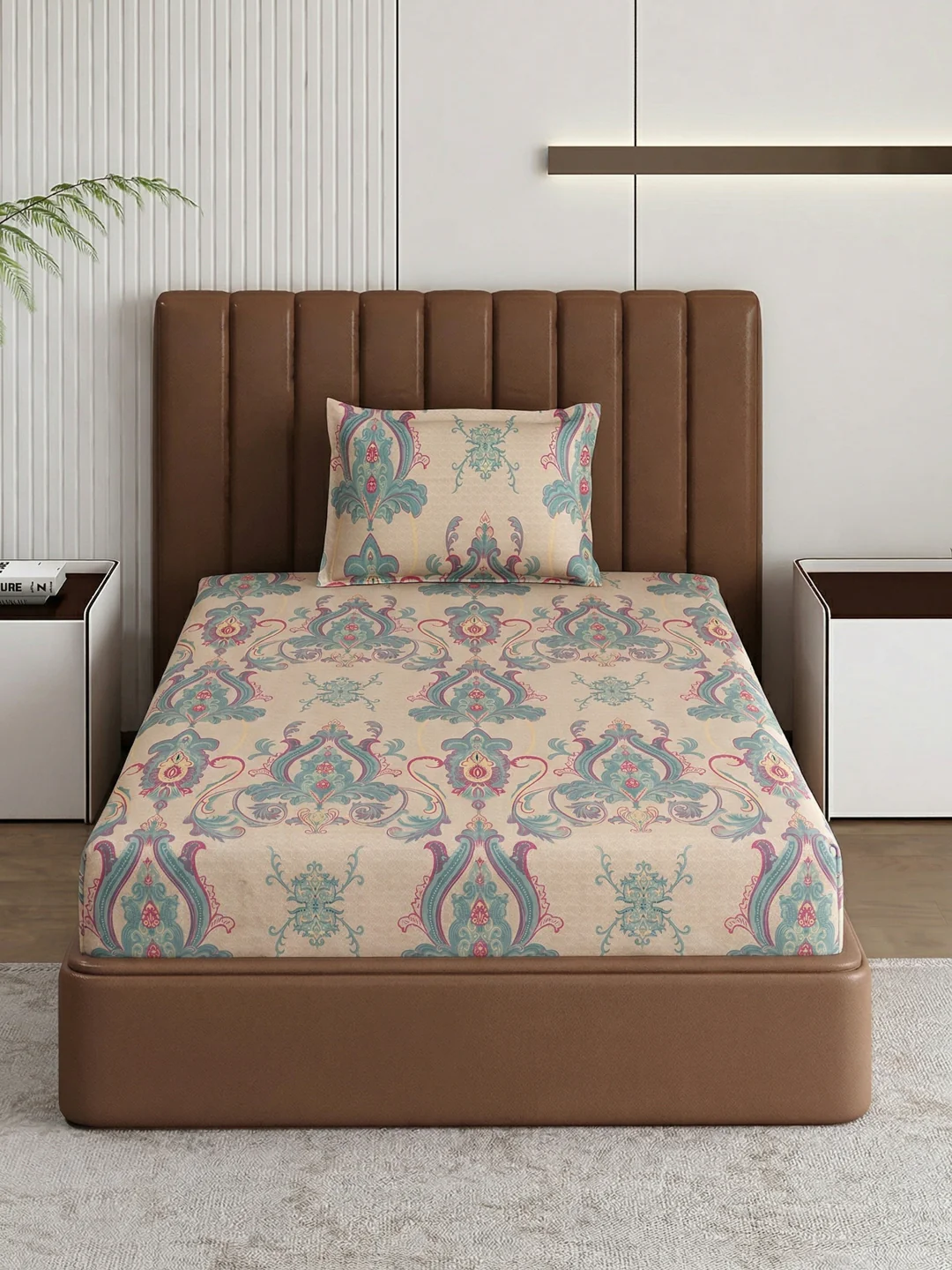 130 GSM Polyester Single Bed Bedsheet with 1 Pillow Cover Decoy Collection - Image 3