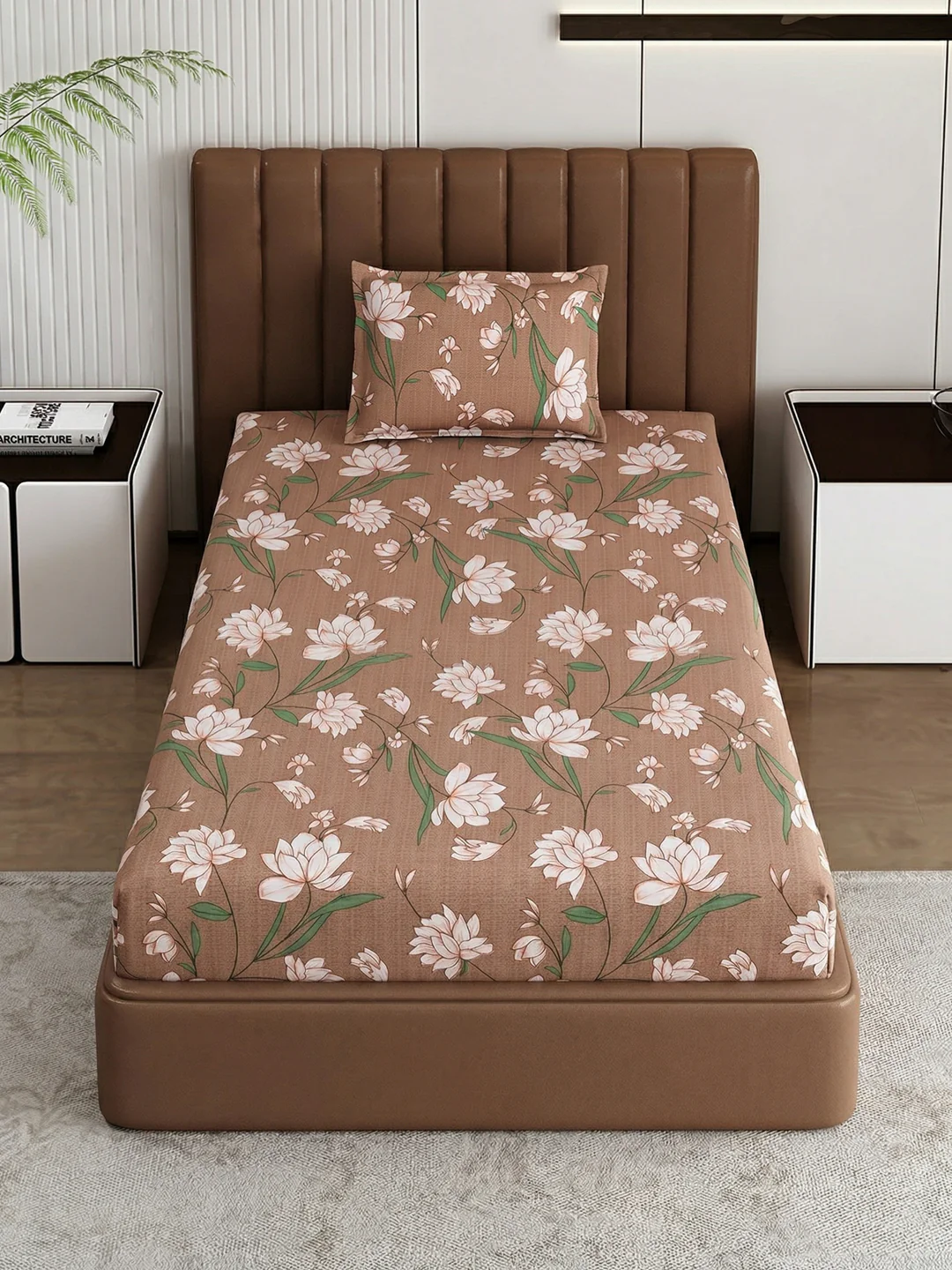 130 GSM Polyester Single Bed Bedsheet with 1 Pillow Cover Decoy Collection - Image 4