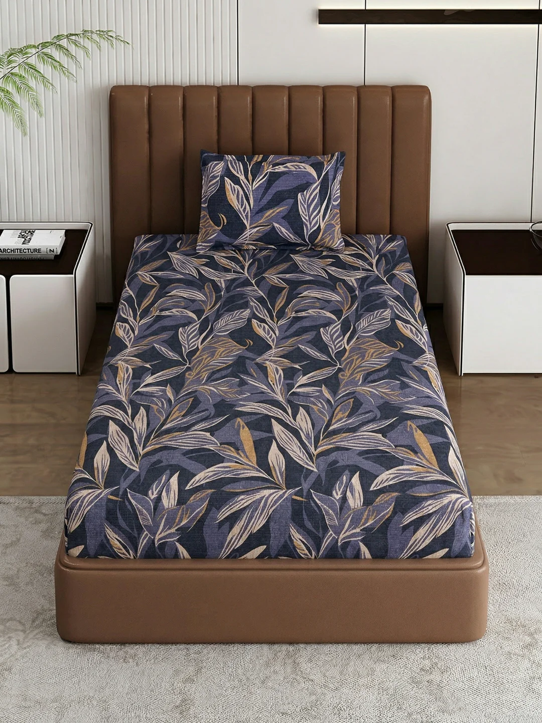 130 GSM Polyester Single Bed Bedsheet with 1 Pillow Cover Decoy Collection - Image 4