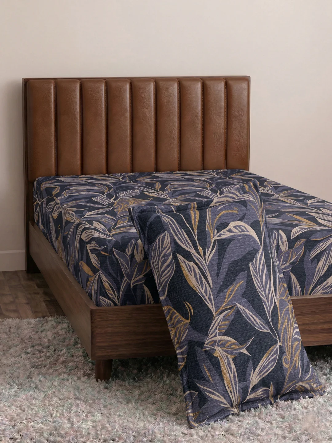 130 GSM Polyester Single Bed Bedsheet with 1 Pillow Cover Decoy Collection - Image 5