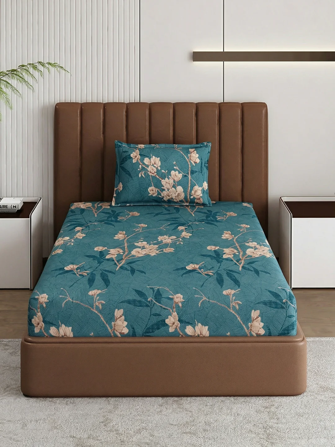 130 GSM Polyester Single Bed Bedsheet with 1 Pillow Cover Decoy Collection - Image 3
