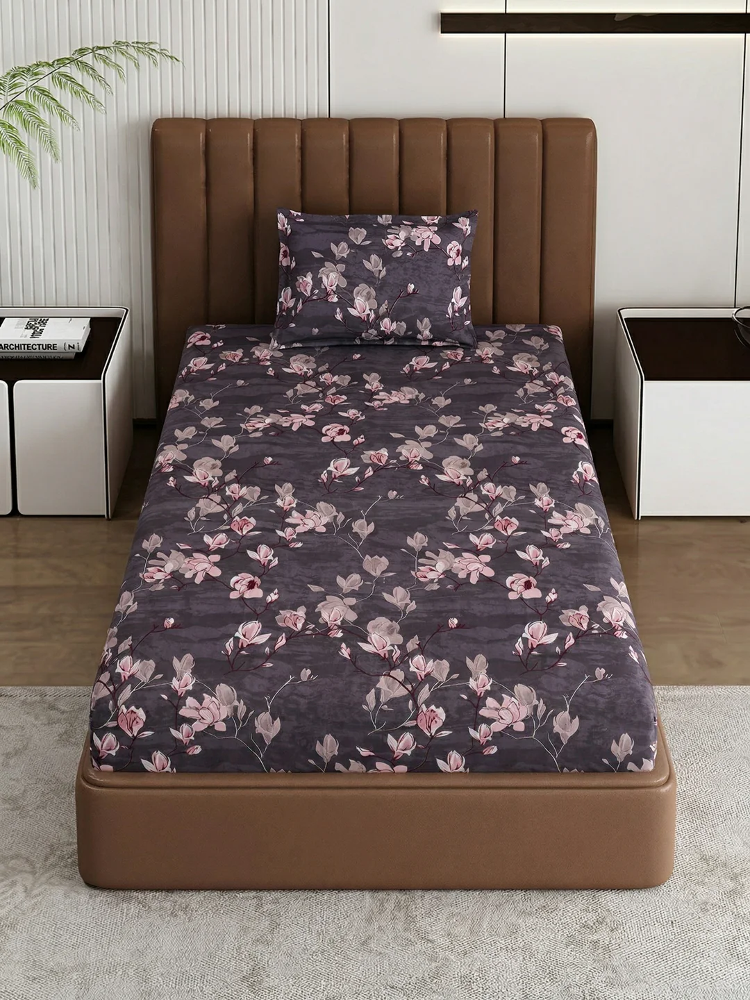 130 GSM Polyester Single Bed Bedsheet with 1 Pillow Cover Decoy Collection - Image 4