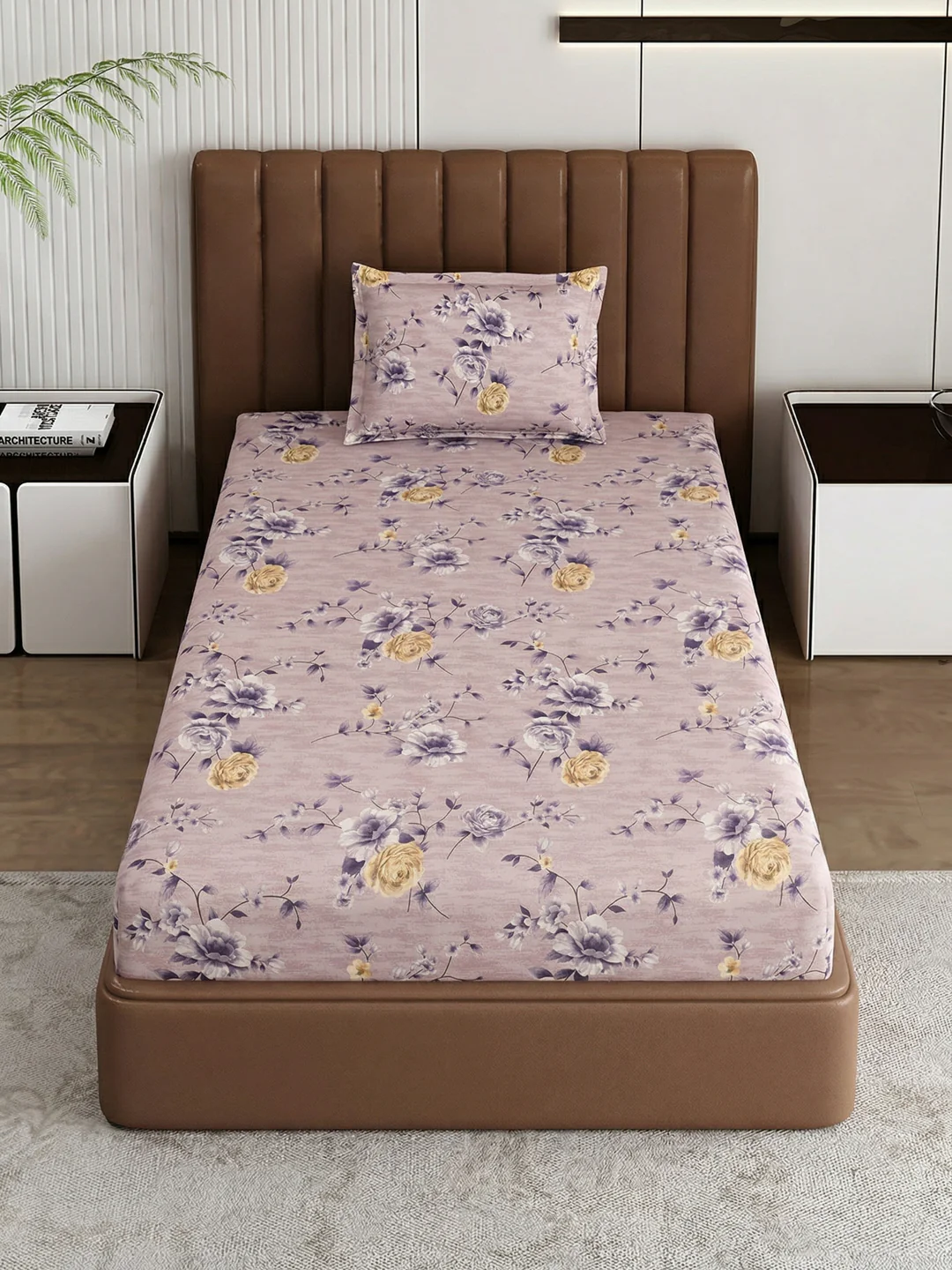 130 GSM Polyester Single Bed Bedsheet with 1 Pillow Cover Decoy Collection - Image 4