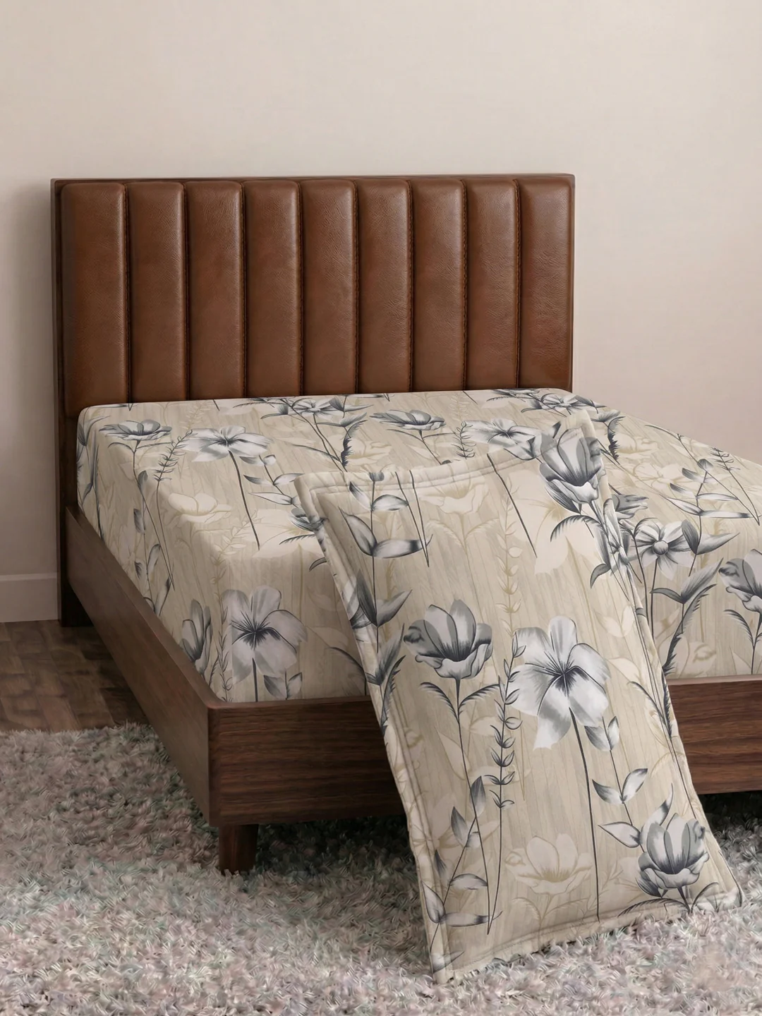 130 GSM Polyester Single Bed Bedsheet with 1 Pillow Cover Decoy Collection - Image 5