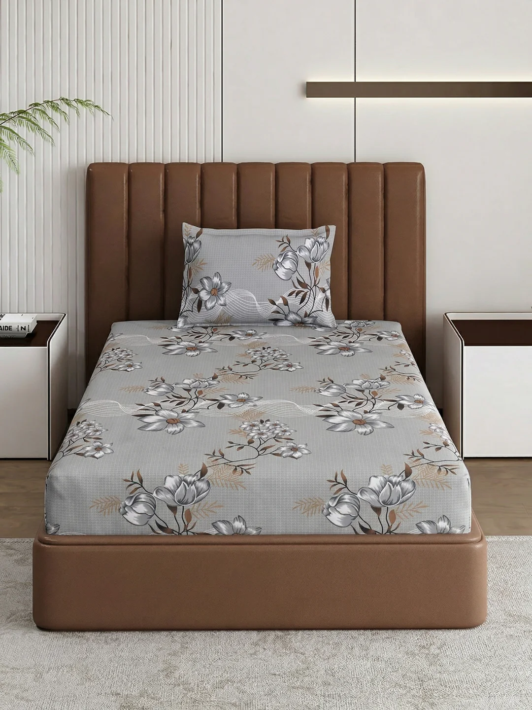 130 GSM Polyester Single Bed Bedsheet with 1 Pillow Cover Decoy Collection - Image 3