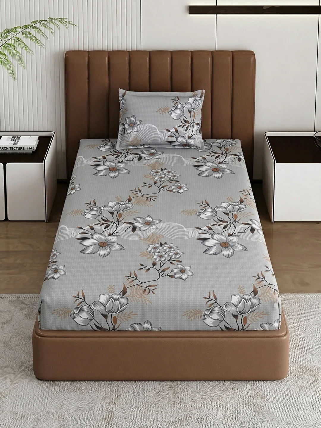 130 GSM Polyester Single Bed Bedsheet with 1 Pillow Cover Decoy Collection - Image 4