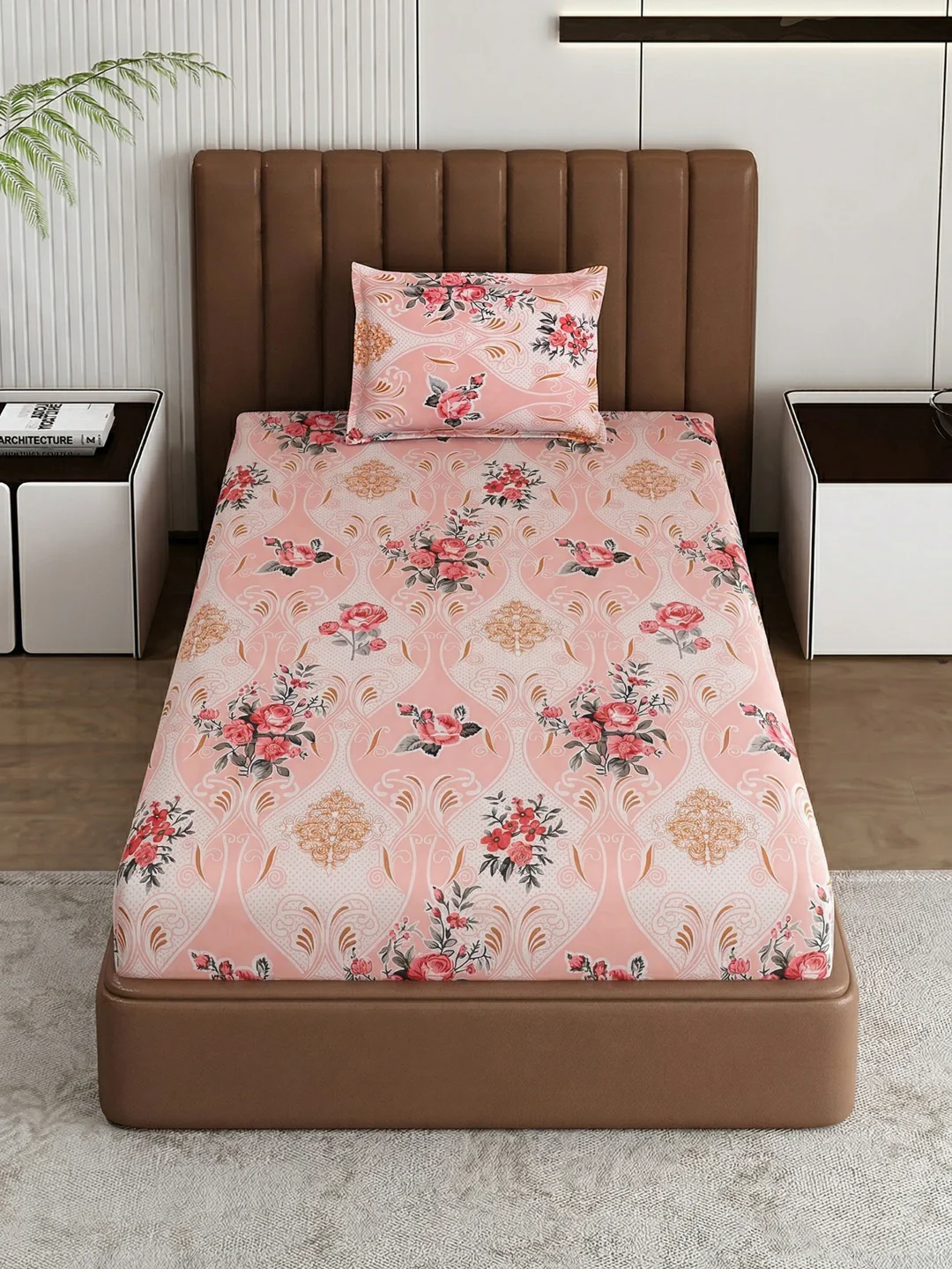 130 GSM Polyester Single Bed Bedsheet with 1 Pillow Cover Decoy Collection - Image 4