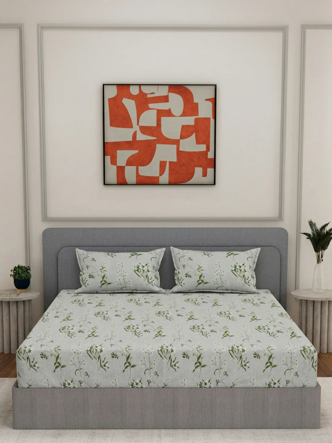 135 GSM Polyester King Size Bedsheet with 2 Pillow Covers Royal King Collection - Image 3