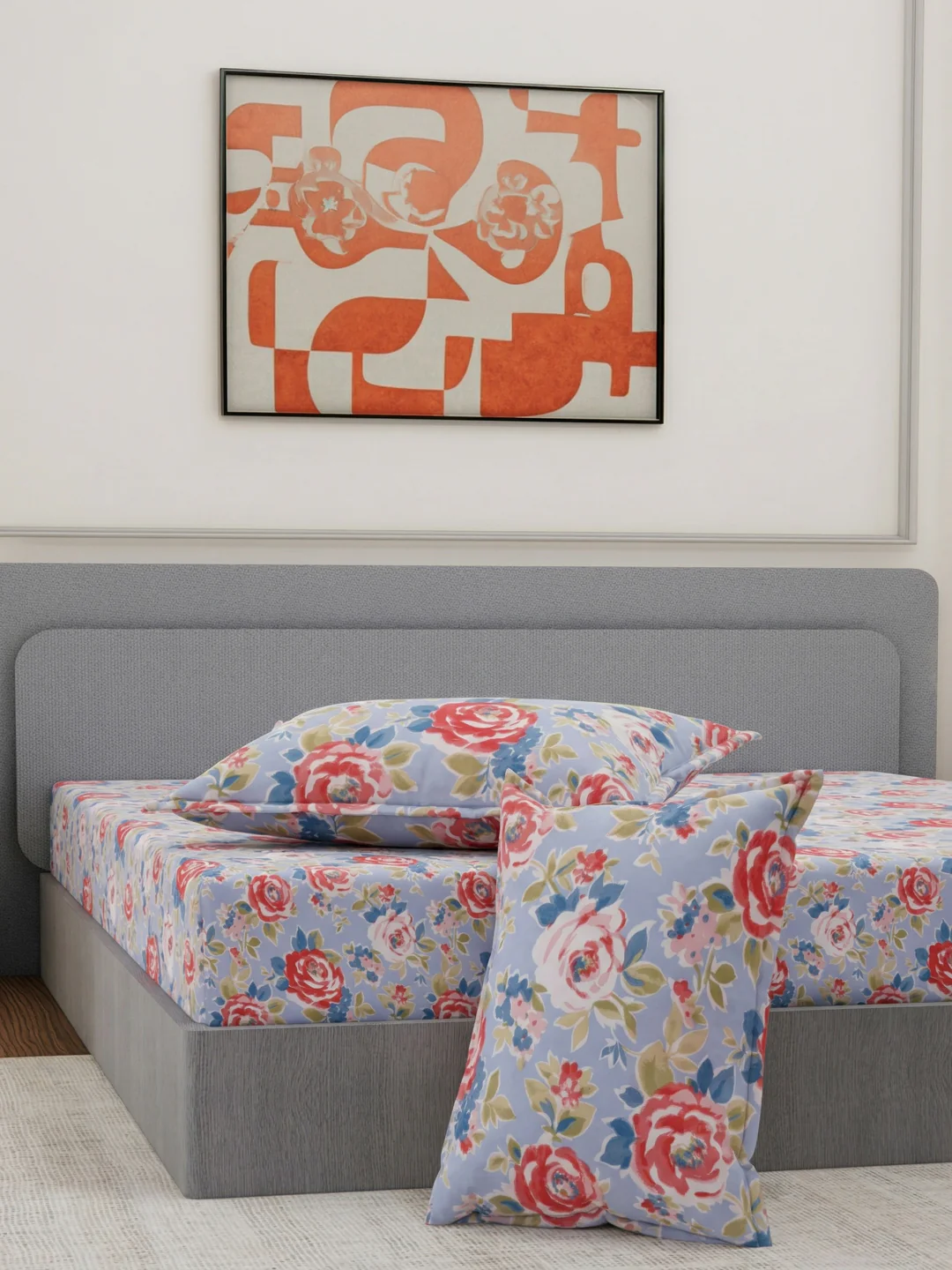 135 GSM Polyester King Size Bedsheet with 2 Pillow Covers Royal King Collection - Image 5