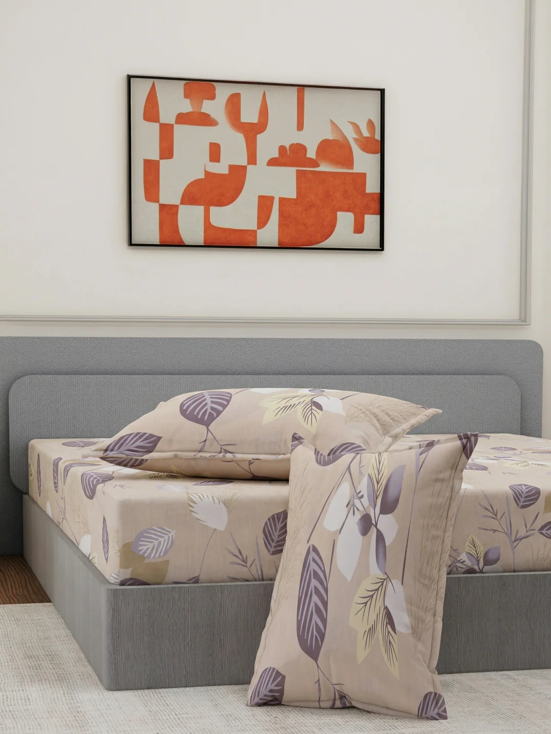 135 GSM Polyester King Size Bedsheet with 2 Pillow Covers Royal King Collection - Image 5