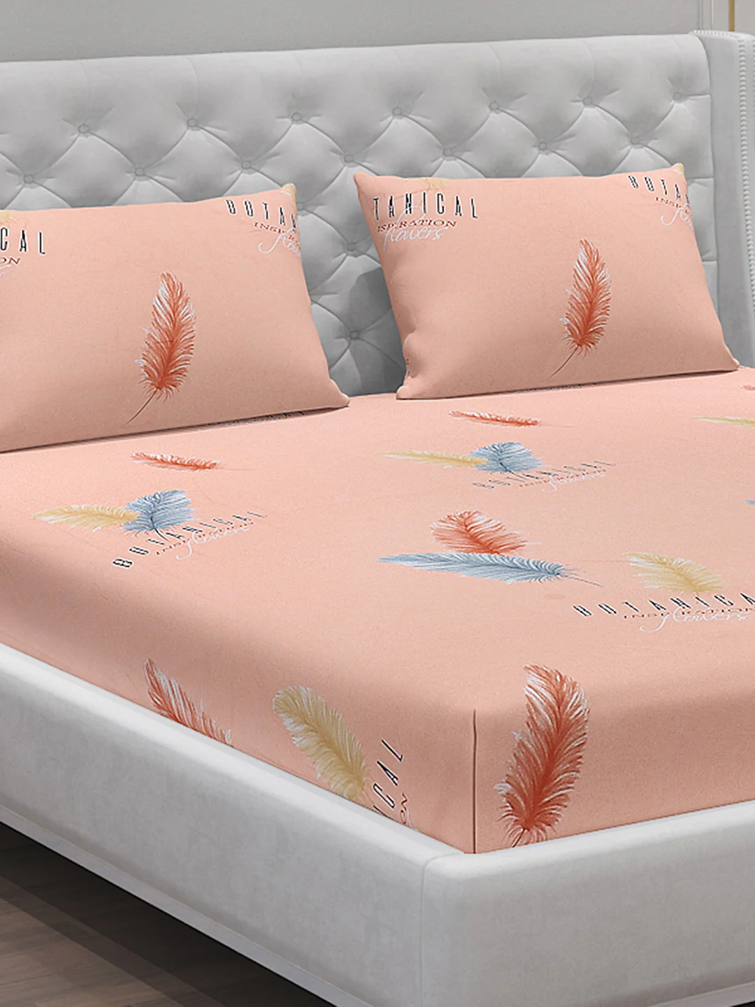 140 GSM Polyester Double Bed Bedsheet with 2 Pillow Covers - Image 5