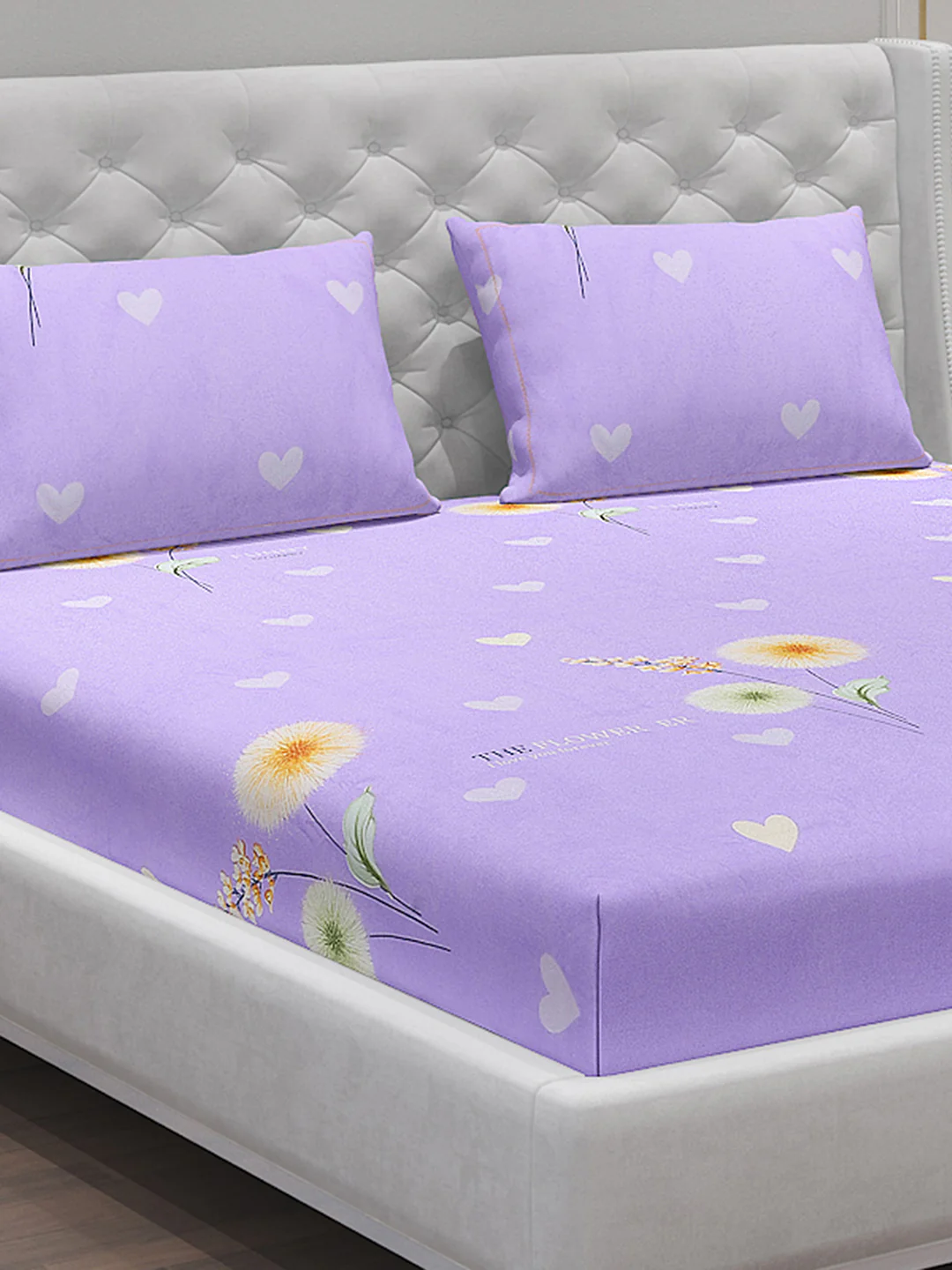 140 GSM Polyester Double Bed Bedsheet with 2 Pillow Covers - Image 5