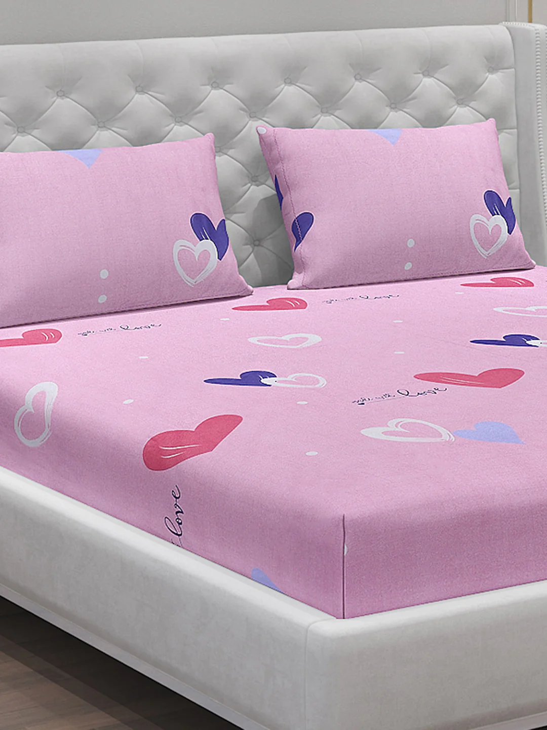 140 GSM Polyester Double Bed Bedsheet with 2 Pillow Covers - Image 5