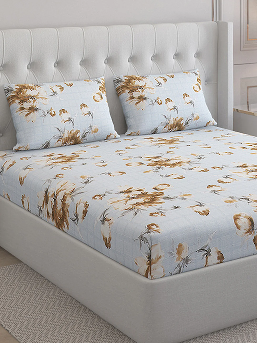 140 TC Cotton Double Bed Bedsheet with 2 Pillow Covers - Image 5