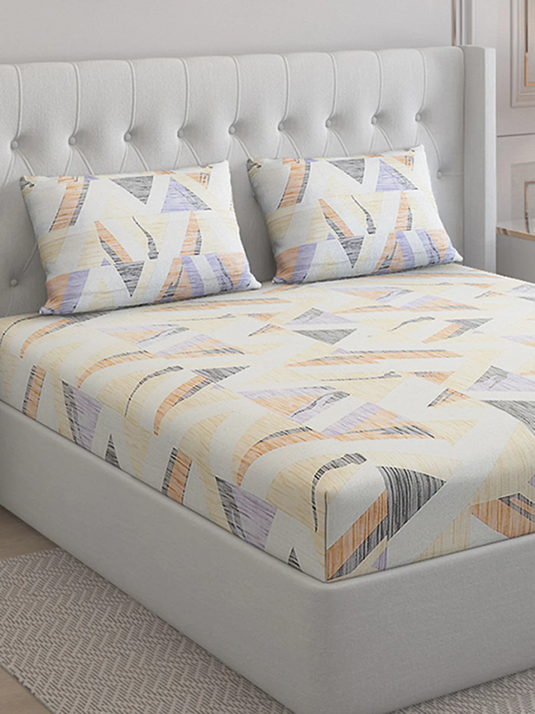 140 TC Cotton Double Bed Bedsheet with 2 Pillow Covers - Image 5