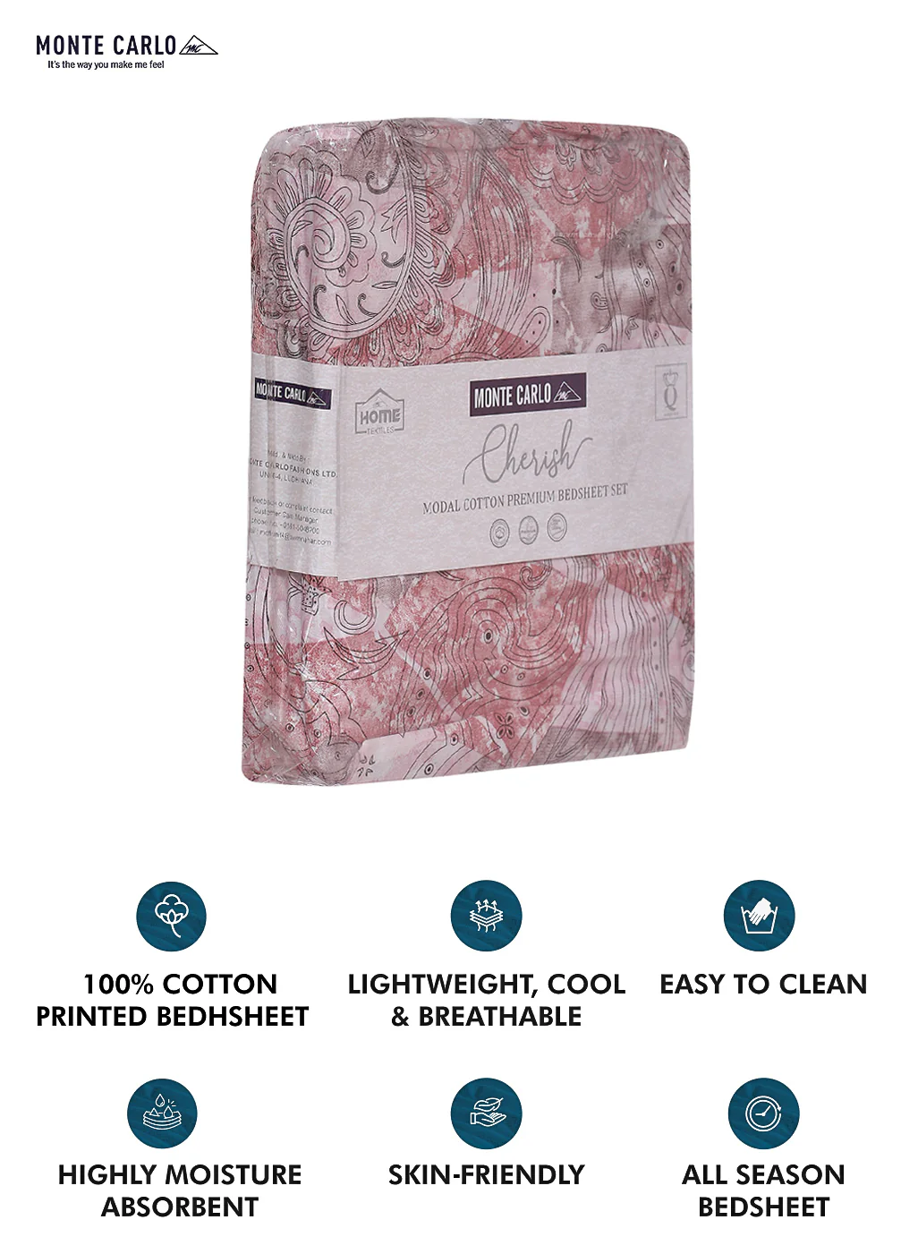 140 TC Cotton Double Bed Bedsheet with 2 Pillow Covers - Image 10
