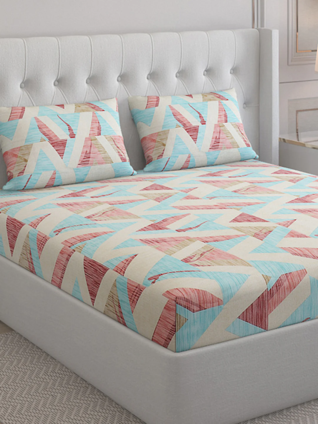 140 TC Cotton Double Bed Bedsheet with 2 Pillow Covers - Image 5