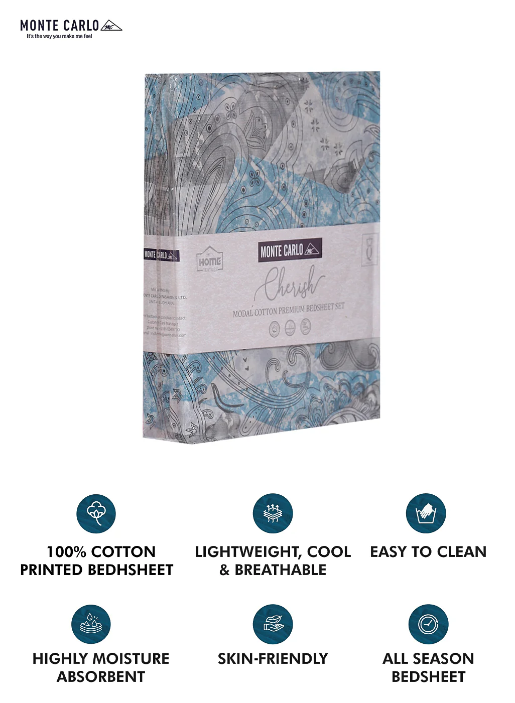 140 TC Cotton Double Bed Bedsheet with 2 Pillow Covers - Image 10