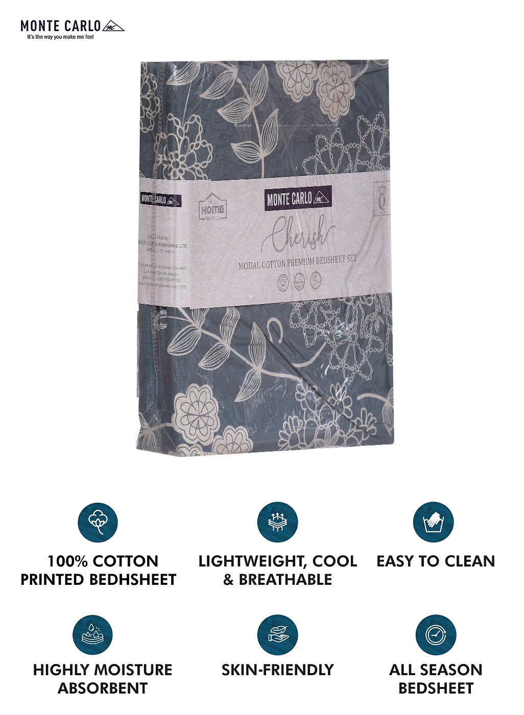 140 TC Cotton Double Bed Bedsheet with 2 Pillow Covers - Image 10