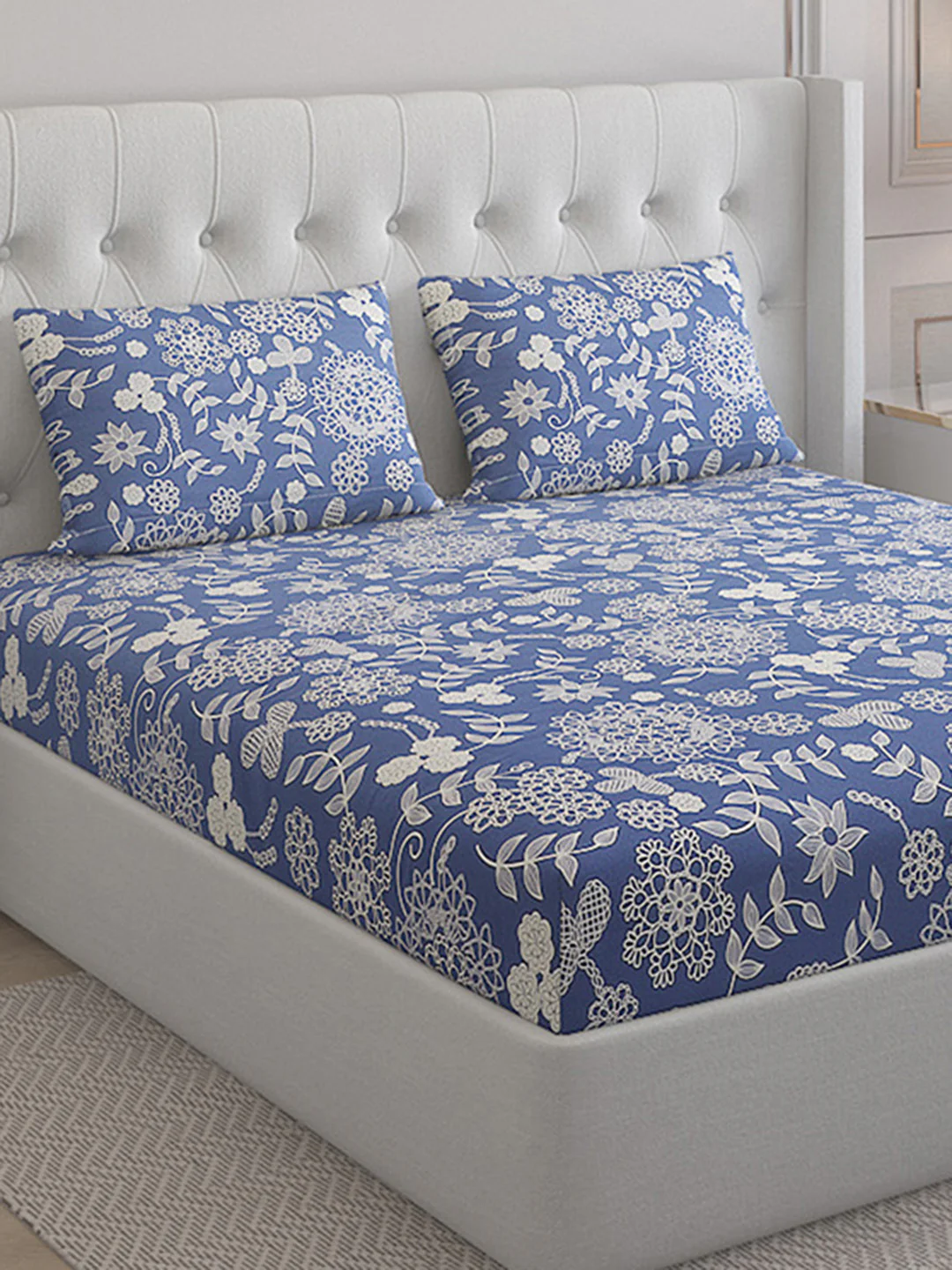 140 TC Cotton Double Bed Bedsheet with 2 Pillow Covers - Image 5