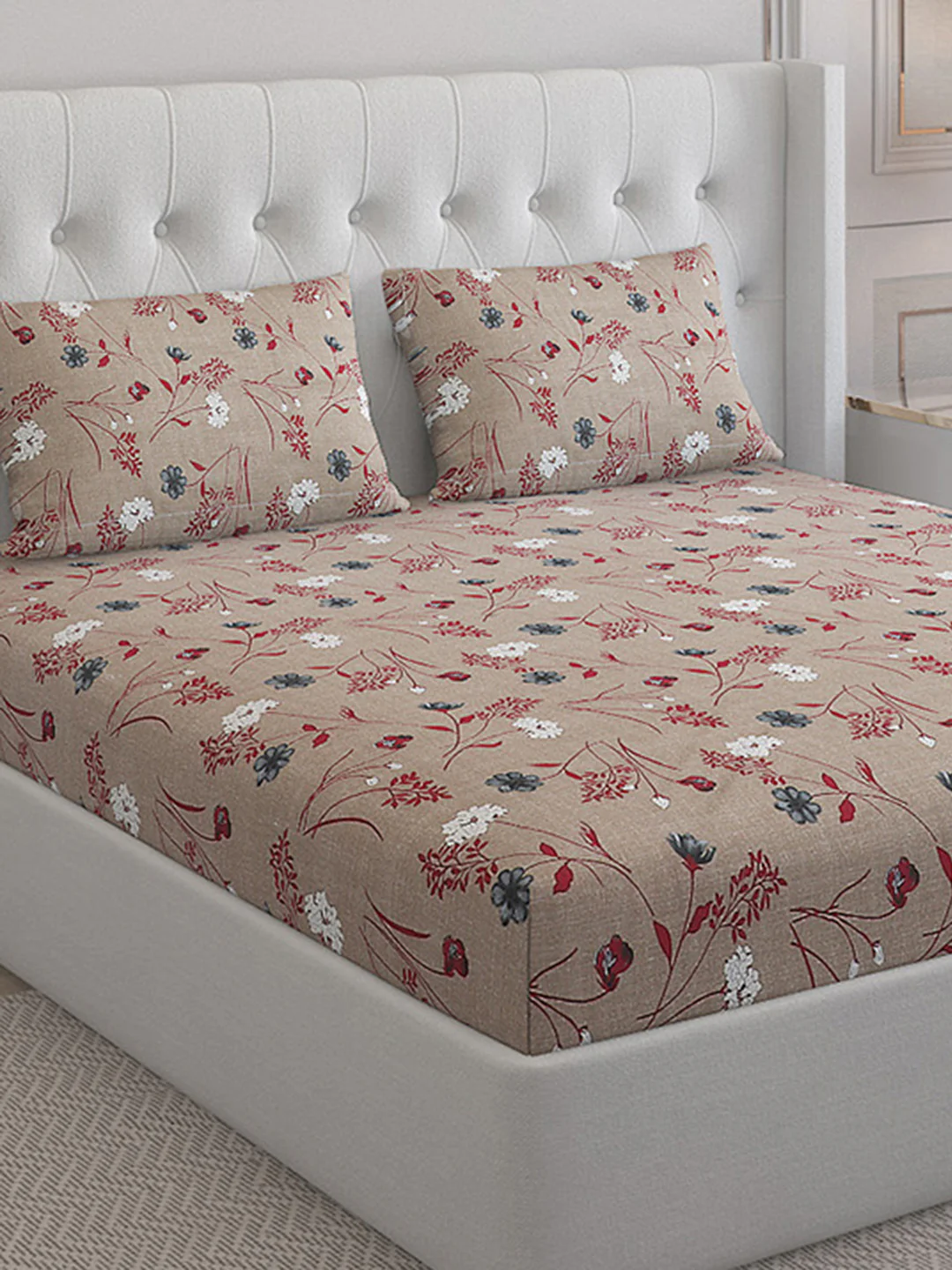 140 TC Cotton Double Bed Bedsheet with 2 Pillow Covers - Image 5