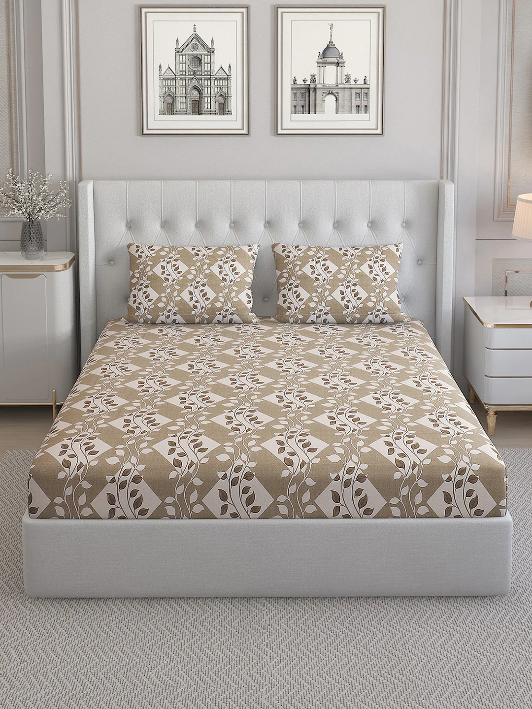 140 TC Cotton Double Bed Bedsheet with 2 Pillow Covers - Image 4