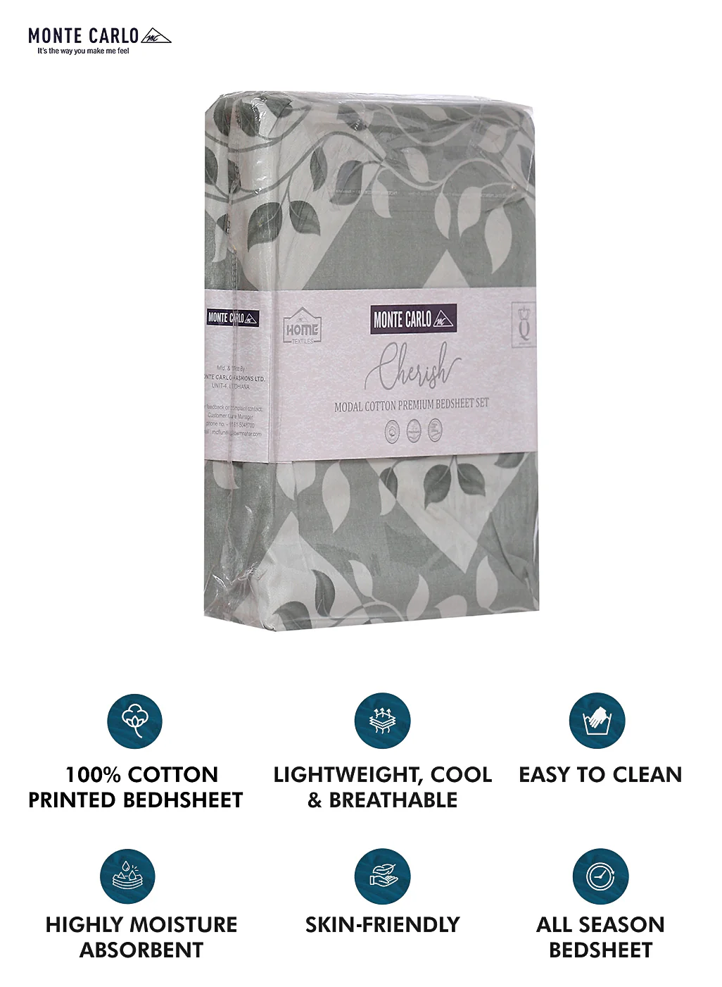 140 TC Cotton Double Bed Bedsheet with 2 Pillow Covers - Image 10