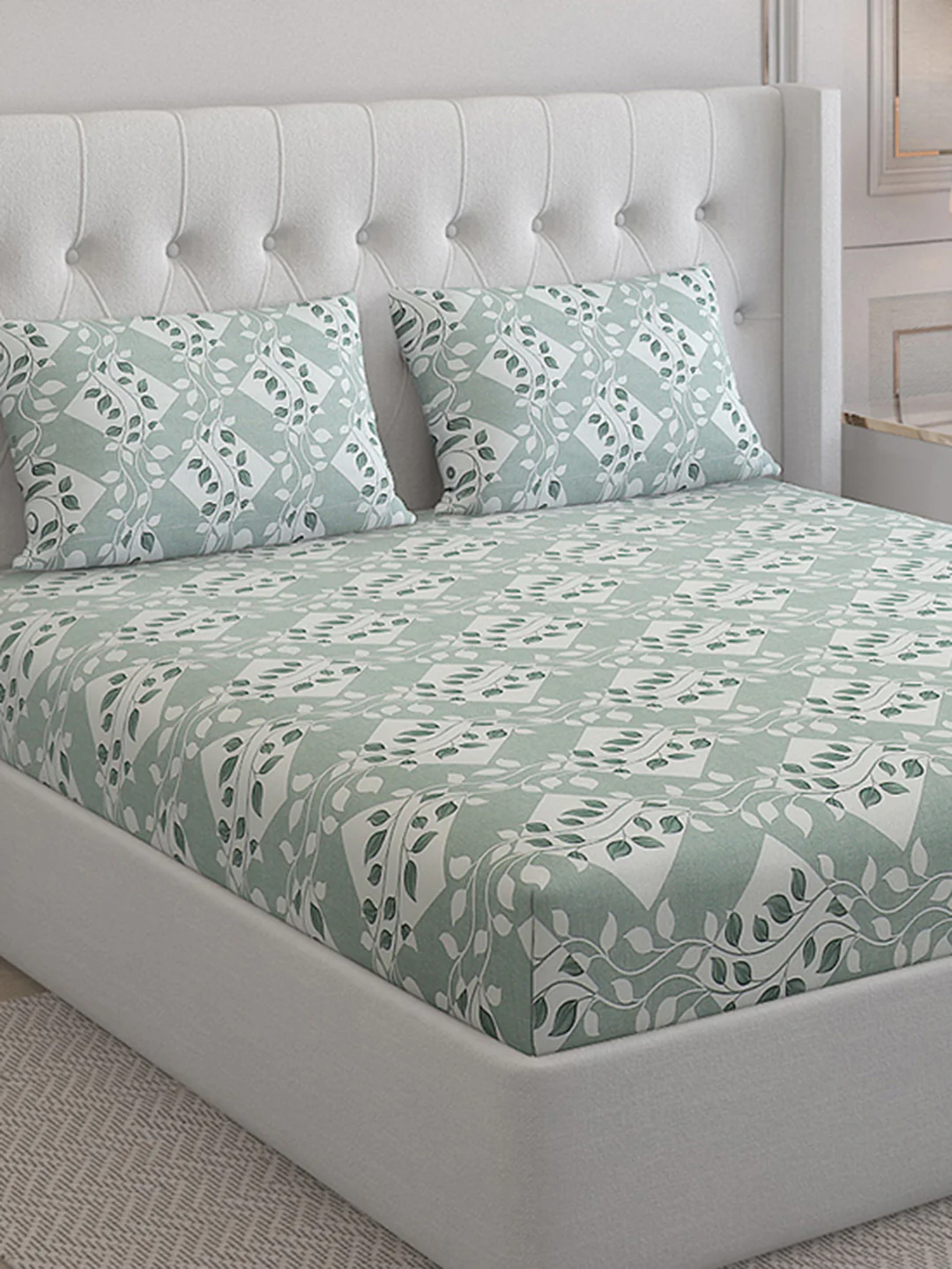140 TC Cotton Double Bed Bedsheet with 2 Pillow Covers - Image 5