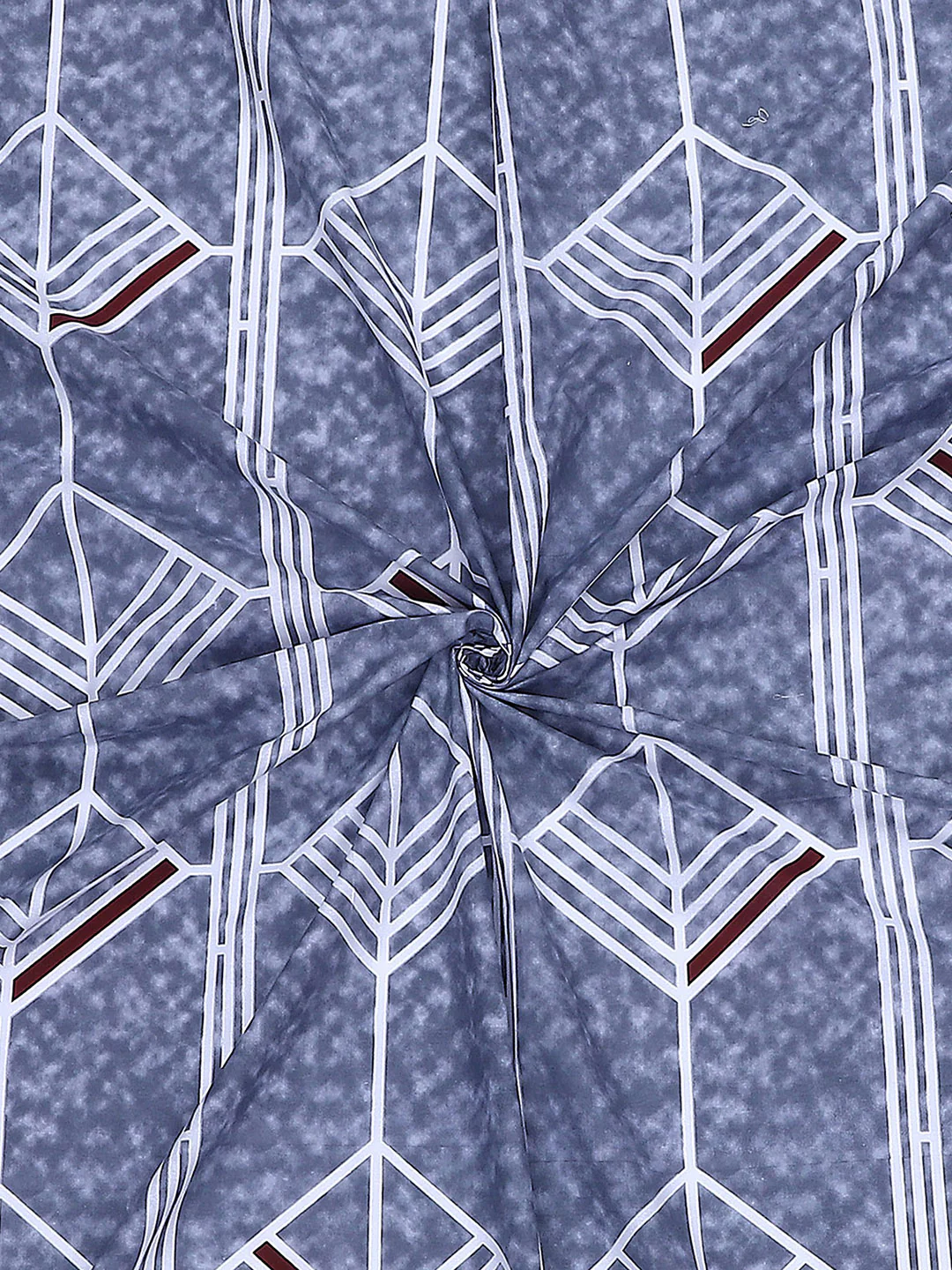 144 TC Blue Cotton Double Bedsheet with 2 Pillow Covers - Image 8