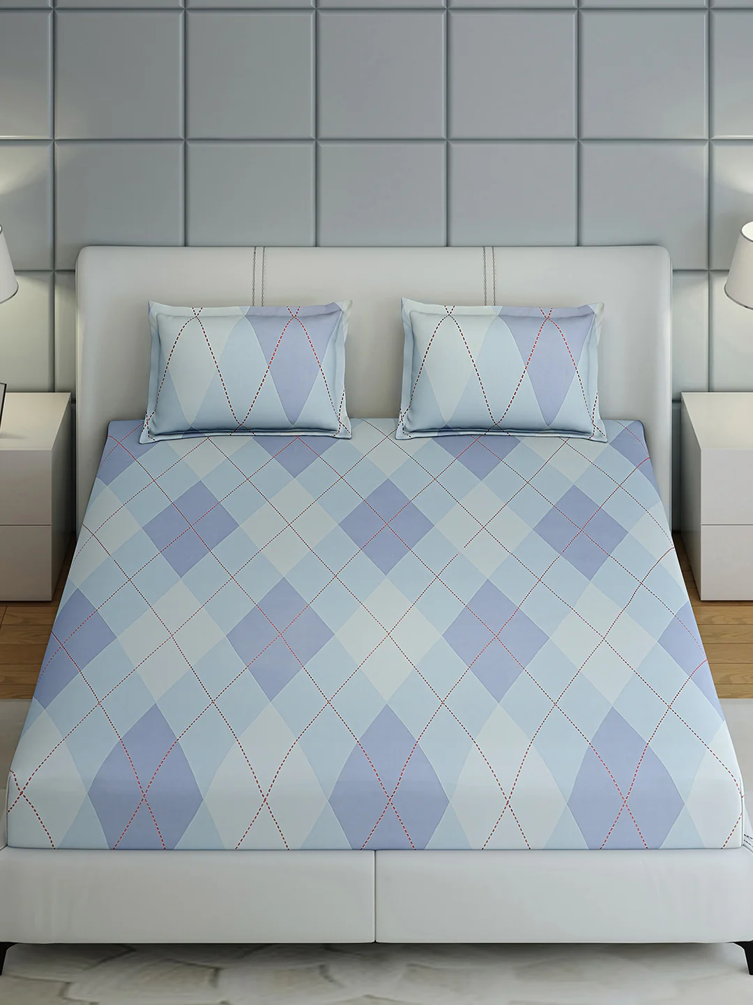 144 TC Cotton Double Bed 1 Bedsheet with 2 Pillow Covers (Fashnik) - Image 2