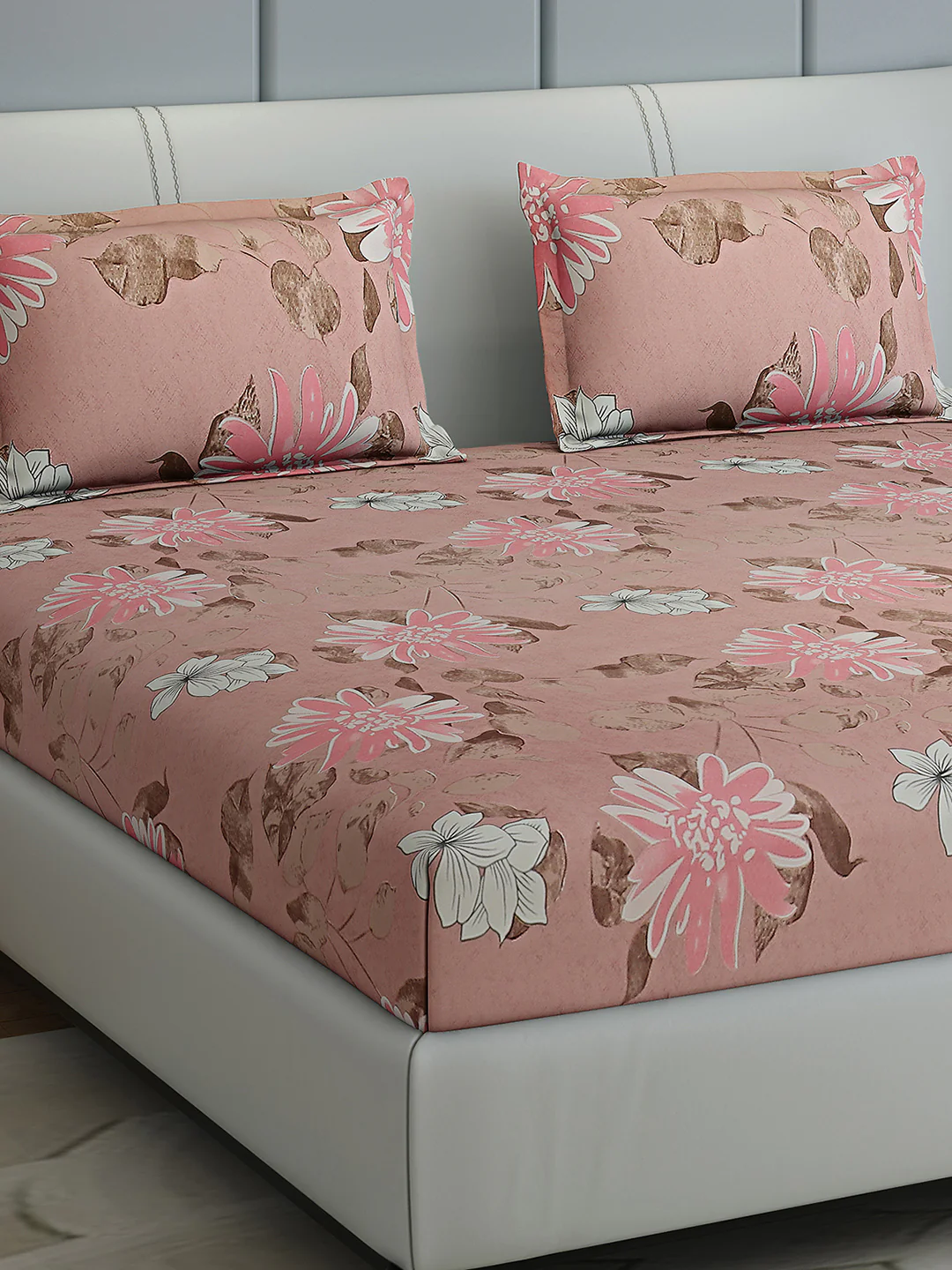 144 TC Cotton Double Bed 1 Bedsheet with 2 Pillow Covers (Fashnik) - Image 4