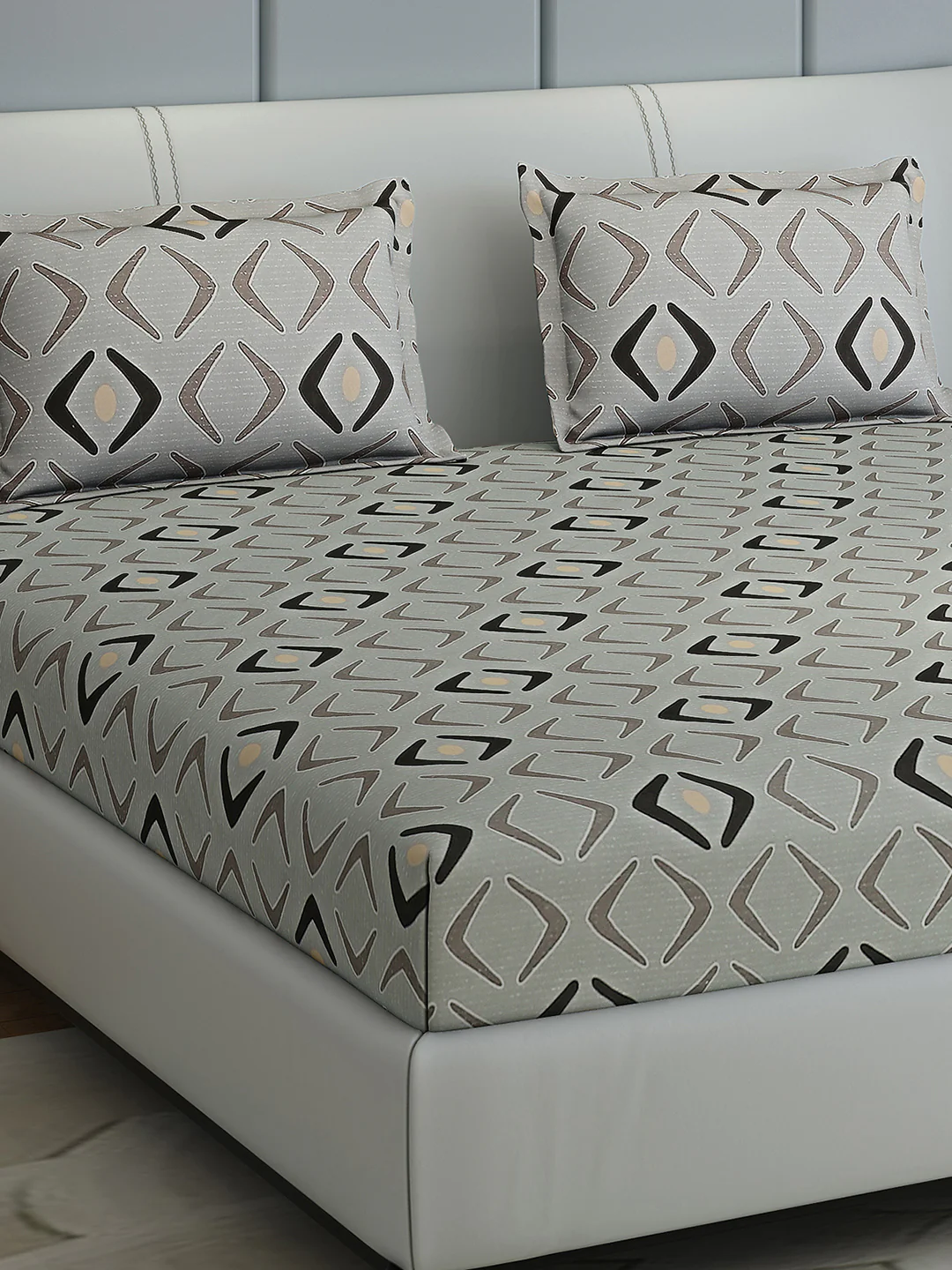144 TC Cotton Double Bed 1 Bedsheet with 2 Pillow Covers (Fashnik) - Image 4