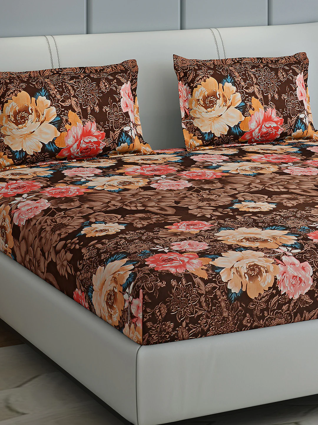 144 TC Cotton Double Bed 1 Bedsheet with 2 Pillow Covers (Fashnik) - Image 4