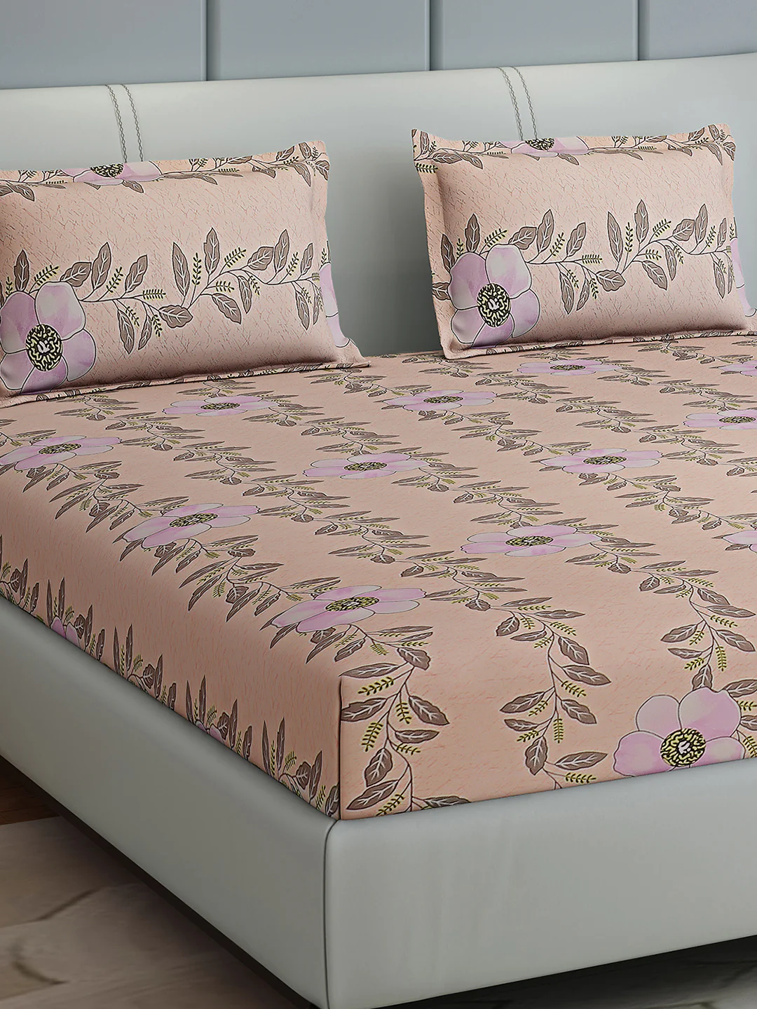 144 TC Cotton Double Bed 1 Bedsheet with 2 Pillow Covers (Fashnik) - Image 4